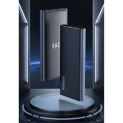 10.000mAh Draadloze Qi Oplader + Powerbank Noodaccu Batterij - PD QC3.0 Wireless Charger Pad Zwart