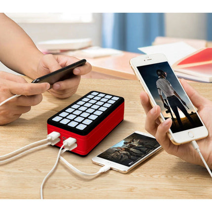 99.000mAh Powerbank met 4 Poorten - Ingebouwde Zaklamp - Externe Noodaccu Batterij Oplader Charger Rood