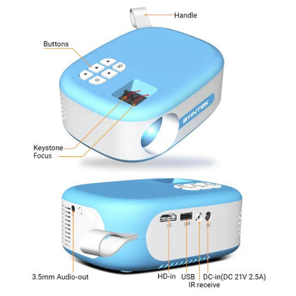 C520 Mini LED Projector - Scherm Beamer Home Theater Media Speler Wit-Blauw