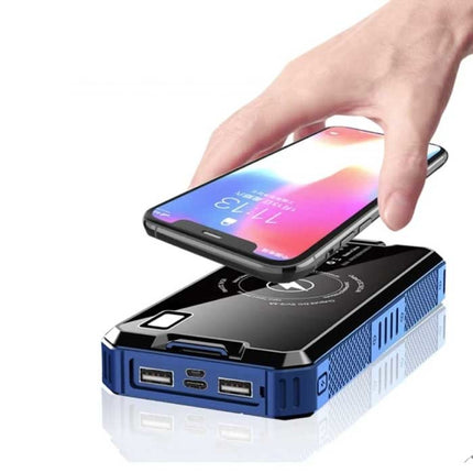 80.000mAh Solar Powerbank met 2 USB Poorten - Ingebouwde Zaklamp - Externe Noodaccu Batterij Oplader Charger Zon Rood