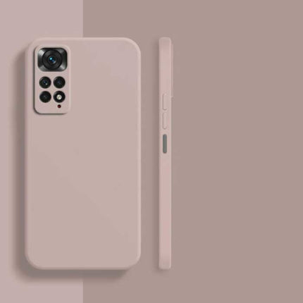 Xiaomi Redmi Note 10 Pro Square Silicone Hoesje - Zachte Matte Case Liquid Cover Roze