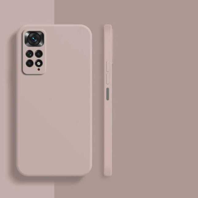 Xiaomi Redmi Note 10 Pro Square Silicone Hoesje - Zachte Matte Case Liquid Cover Roze