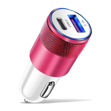66W PD Autolader met 2 Poorten - Quick Charge 3.0 Oplader Auto Lader Roze