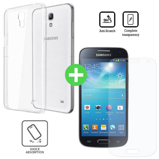 Samsung Galaxy S4 Transparant TPU Hoesje + Screen Protector Tempered Glass