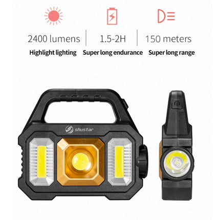 Solar Torch LED Zaklamp - USB Oplaadbaar Sterk Licht Kamperen - 2400 Lumen - Goud 