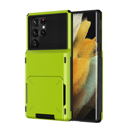 Samsung Galaxy S21 Plus - Kaarthouder Hoesje - Wallet Card Slot Portemonnee Cover Case Groen