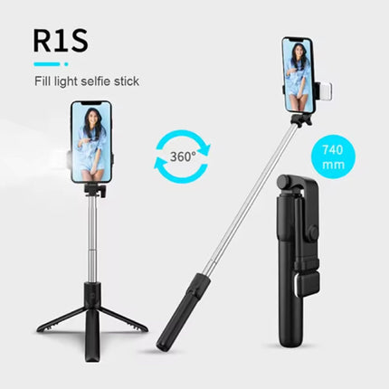 Intrekbare Selfie Stick - Smartphone Vlog Tripod Statief Selfiestick - Roze
