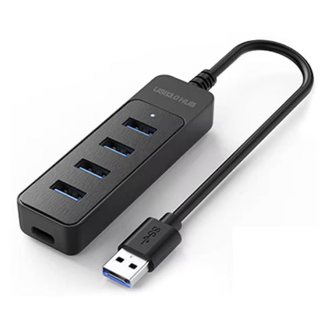 4 in 1 USB 3.0 Hub - Splitter Data Overdracht Oplader - Zwart