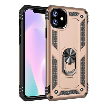iPhone 11 Hoesje  - Shockproof Case Cover Cas TPU Goud + Kickstand