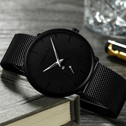 Kwarts Horloge - Anoloog Luxe Uurwerk voor Mannen en Vrouwen  - Zwart-Zilver