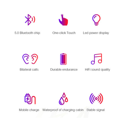 9D TWS Draadloze Smart Touch Control Oortjes Bluetooth 5.0 Ear Wireless Buds Earphones Earbuds 4000mAh Powerbank Oortelefoon Zwart