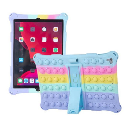 Pop It Hoesje voor iPad Air 5 met Kickstand - Bubble Cover Case Regenboog