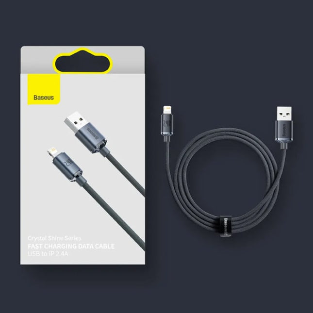 USB Oplaadkabel voor iPhone Lightning - 1.2 Meter - Gevlochten Nylon - Tangle Resistant Oplader Data Kabel Lichtblauw
