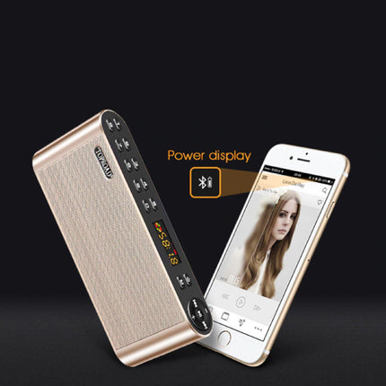 HiFi Draadloze Luidspreker Externe Speaker Wireless Bluetooth 3.0 Speaker Soundbar Box Goud