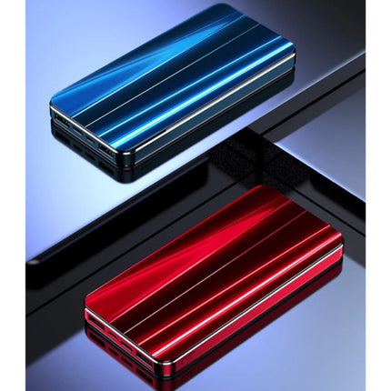 10.000mAh Powerbank met 4 Poorten - LED Display Externe Noodaccu Batterij Oplader Charger Blauw