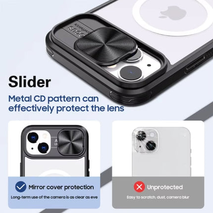 Draadloos Opladen Hoesje voor iPhone 7 Plus - met Camera Slide  -  Bumper Cover voor Magsafe - Paars