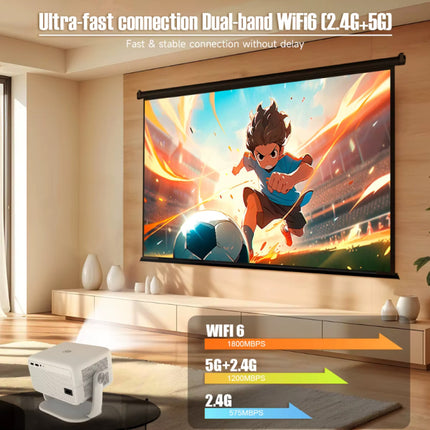 L018 Mini Projector - 650 ANSI Lumen - Screen Mirroring Beamer Home Media Speler - Wit