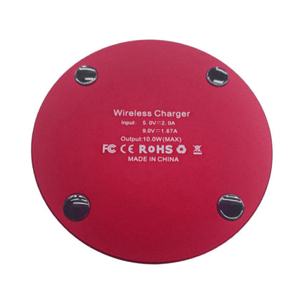 Qi GY-68 Universele Draadloze Oplader 9V - 1.67A Wireless Charging Pad Rood