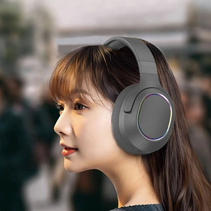 Draadloze RGB Koptelefoon met Microfoon - Bluetooth 5.0 Wireless Headset Zwart