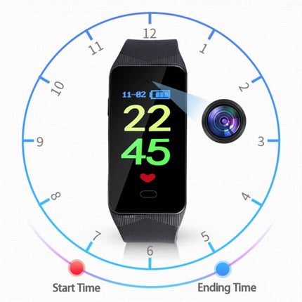 X8 Camera Horloge 1080p - DVR Security Smartband Videorecorder - Zwart