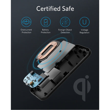 Powerwave Base Pad - Draadloze Oplader Fast Charge Qi Universele Oplader 10W LED Indicator Wireless Charging Zwart