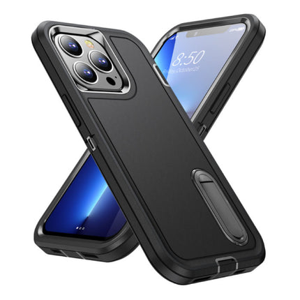iPhone 11 Armor Hoesje met Kickstand - Shockproof Cover Case Zwart