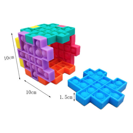 Pop It - Fidget Anti Stress Speelgoed Bubble Toy Siliconen Kubus Puzzelstuk Geel