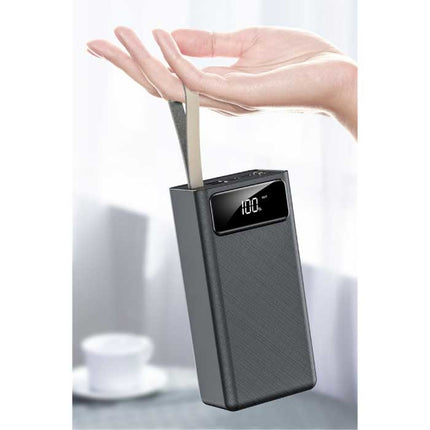 80.000mAh Powerbank met 2 Uitvoer/3 Invoer Poorten - Ingebouwde Zaklamp - Externe Noodaccu Batterij Oplader Charger Wit