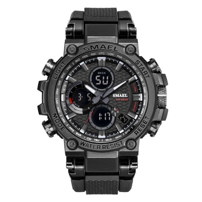 Militair Sport Horloge met Digitale Wijzerplaten voor Heren - Multifunctioneel Polshorloge Schokbestendig 5 Bar Waterdicht Zwart-Wit