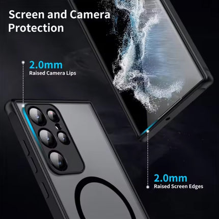 Matte Magnetisch Hoesje voor Samsung Galaxy S21 Plus - Draadloos Opladen Cover - Donkergroen