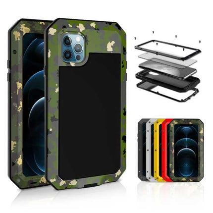 iPhone 7 Plus 360°  Full Body Case Tank Hoesje + Screenprotector - Shockproof Cover Metaal Zwart