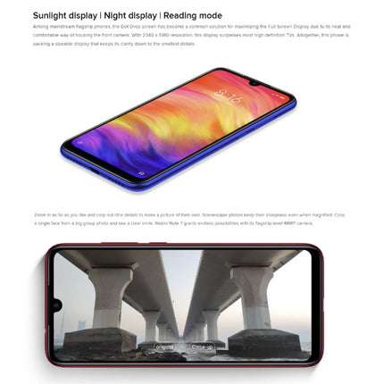 Redmi Note 7 Pro Smartphone - 6 GB RAM - 128 GB Opslag - 48 MP Camera - 4000mAh Batterij - Blauw