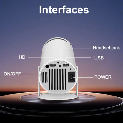 HY300 Draagbare Projector - 200 ANSI Lumen - Android 11 Beamer Home Media Speler Wit