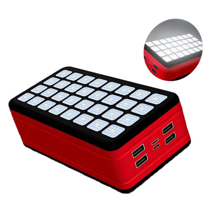 99.000mAh Powerbank met 4 Poorten - Ingebouwde Zaklamp - Externe Noodaccu Batterij Oplader Charger Rood