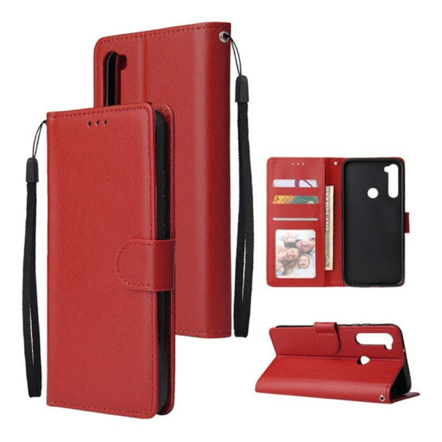 Xiaomi Redmi Note 7 Leren Flip Case Portefeuille - PU Leer Wallet Cover Cas Hoesje Rood