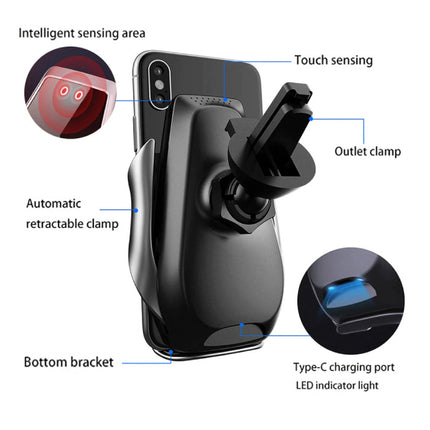 Qi Draadloze Autolader 15W - Quick Charge 3.0 - Airvent Clip Oplader Universeel Wireless Car Charging Pad Zwart