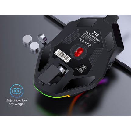 X15 Optische Gaming Muis Bedraad - 12 Knoppen met Macro's - RGB Kleuren - Rechtshandig met DPI Aanpassing tot 12800 DPI - Zwart