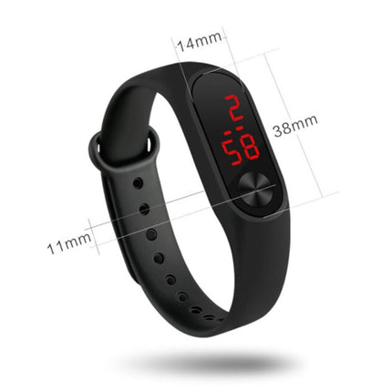 Digitaal Horloge Polsband - Silicoon Bandje LED Scherm Sport Fitness - Donkerblauw