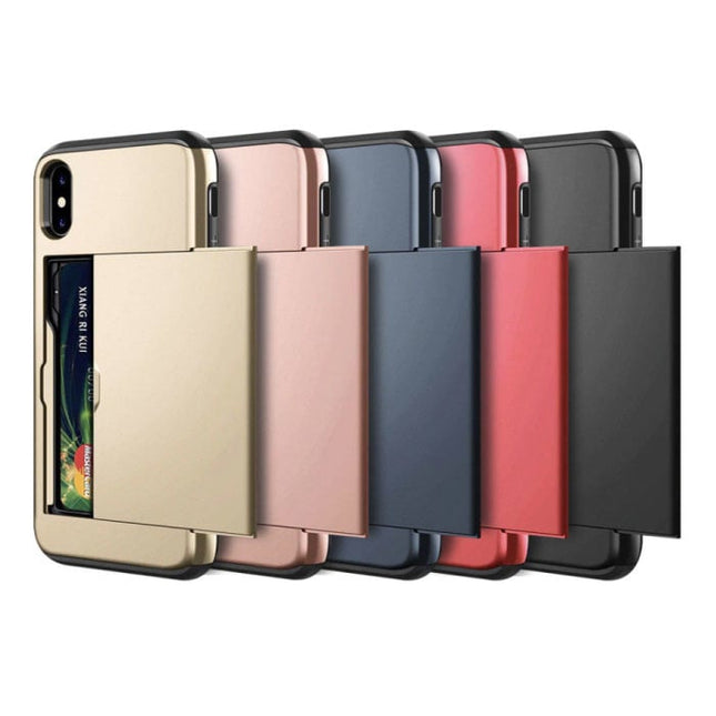 iPhone 8 - Wallet Card Slot Cover Case Hoesje Business Blauw