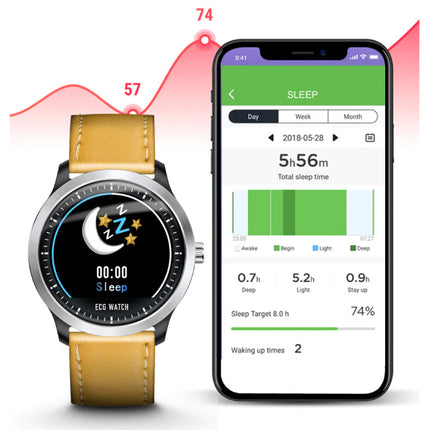 Sports Smartwatch N58 ECG+PPG Fitness Sport Activity Tracker Smartphone Horloge iOS Android iPhone Samsung Huawei Zilver Metaal