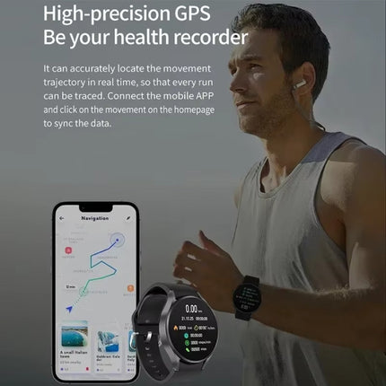 Universe Watch 6 Smartwatch - Staal Bandje - 1,40" Display - Hartslag Zuurstof Sport Tracker Horloge - Zwart