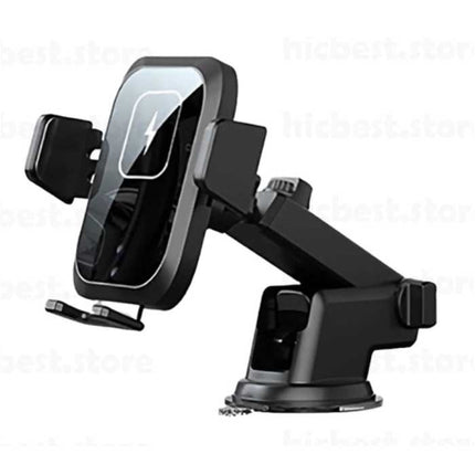 Qi Draadloze Autolader 15W - Dashboard Stand Oplader Universeel Wireless Car Charging Pad Zwart