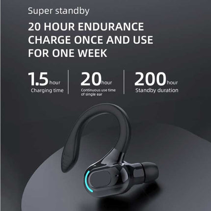 Draadloze Headset - Oorhaak Oordopje met Touch Control - TWS Oortje Bluetooth 5.2 Wireless Bud Headphone Oortelefoon Wit