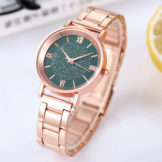 Horloge Luxe Dames - Anoloog Kwarts Uurwerk voor Vrouwen Groen
