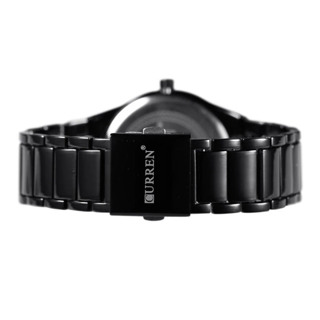 Kwarts Luxe Horloge - Leren Bandje Anoloog Uurwerk voor Heren - Roestvrij staal - Zwart
