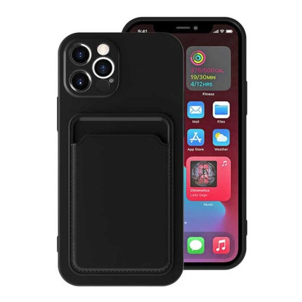iPhone 7 Plus Kaarthouder Hoesje - Wallet Card Slot Cover Zwart