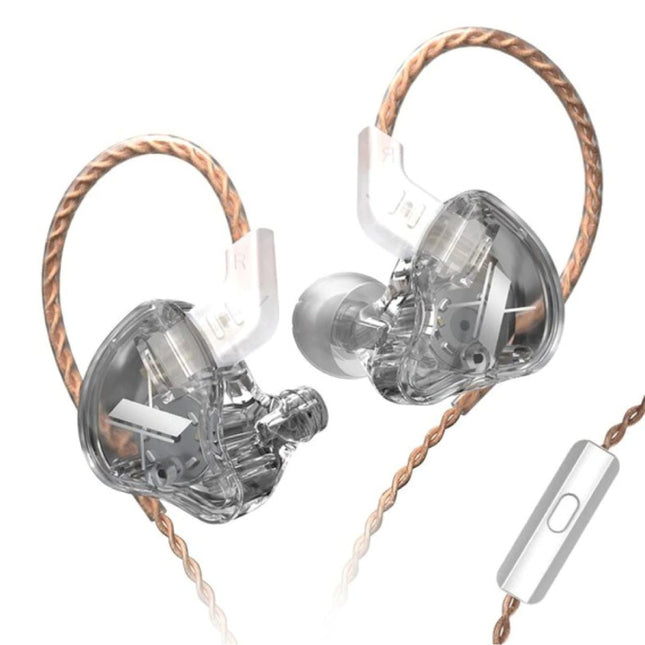 EDX 1DD Oordopjes met Microfoon en Muziek Beheer - 3.5mm AUX Oortjes Wired Earphones Oortelefoon Transparant