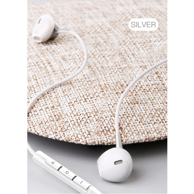 Encok H06 Oortjes met Microfoon en Volume Controls - 3.5mm AUX Oordopjes Wired Earphones Oortelefoon Wit