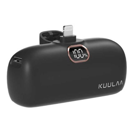 5000mAh Mini Powerbank voor iPhone Lightning - QC / PD Externe Noodaccu Batterij Oplader Zwart