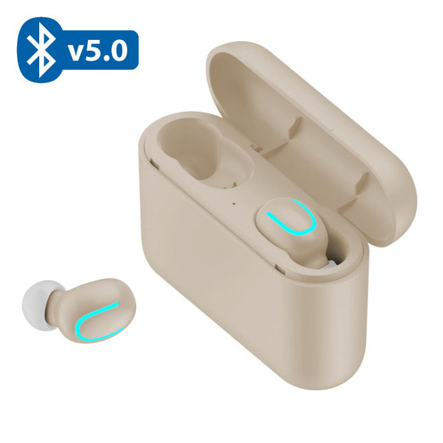 TWS Draadloze Bluetooth 5.0 Oortjes Ear Wireless Buds Earphones Earbuds Oortelefoon Beige - Helder Geluid